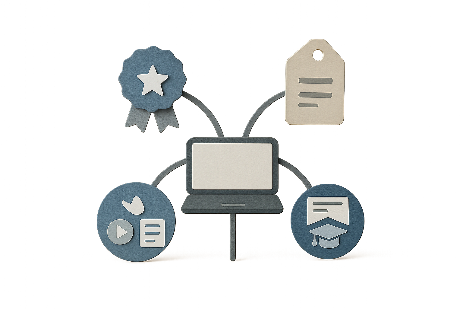 Illustration showing key criteria for selecting Coursera alternatives including ranking, pricing transparency, and diverse course formats.