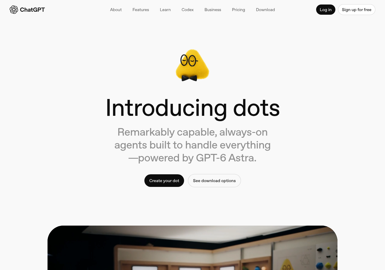 Screenshot of ChatGPT's dots page