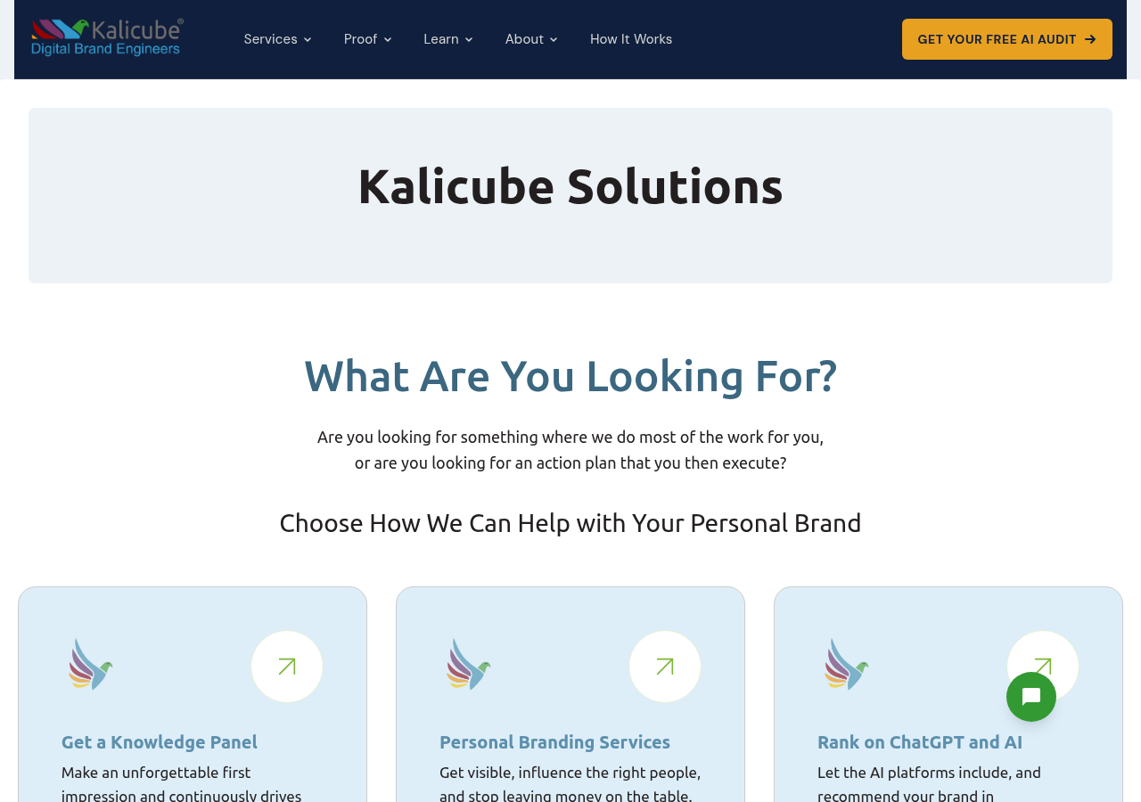 Screenshot of Kalicube Pro's solutions page
