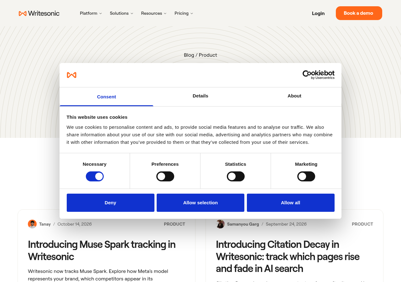Screenshot of Writesonic GEO Suite's product page